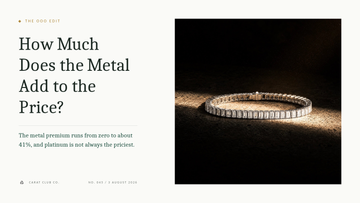 How Much Does the Metal Add to the Price? The OOO Edit cover, Carat Club Co.
