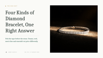 Four Kinds of Diamond Bracelet, One Right Answer. The OOO Edit cover, Carat Club Co.