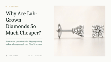 Why Are Lab-Grown Diamonds So Much Cheaper? The OOO Edit cover, Carat Club Co.
