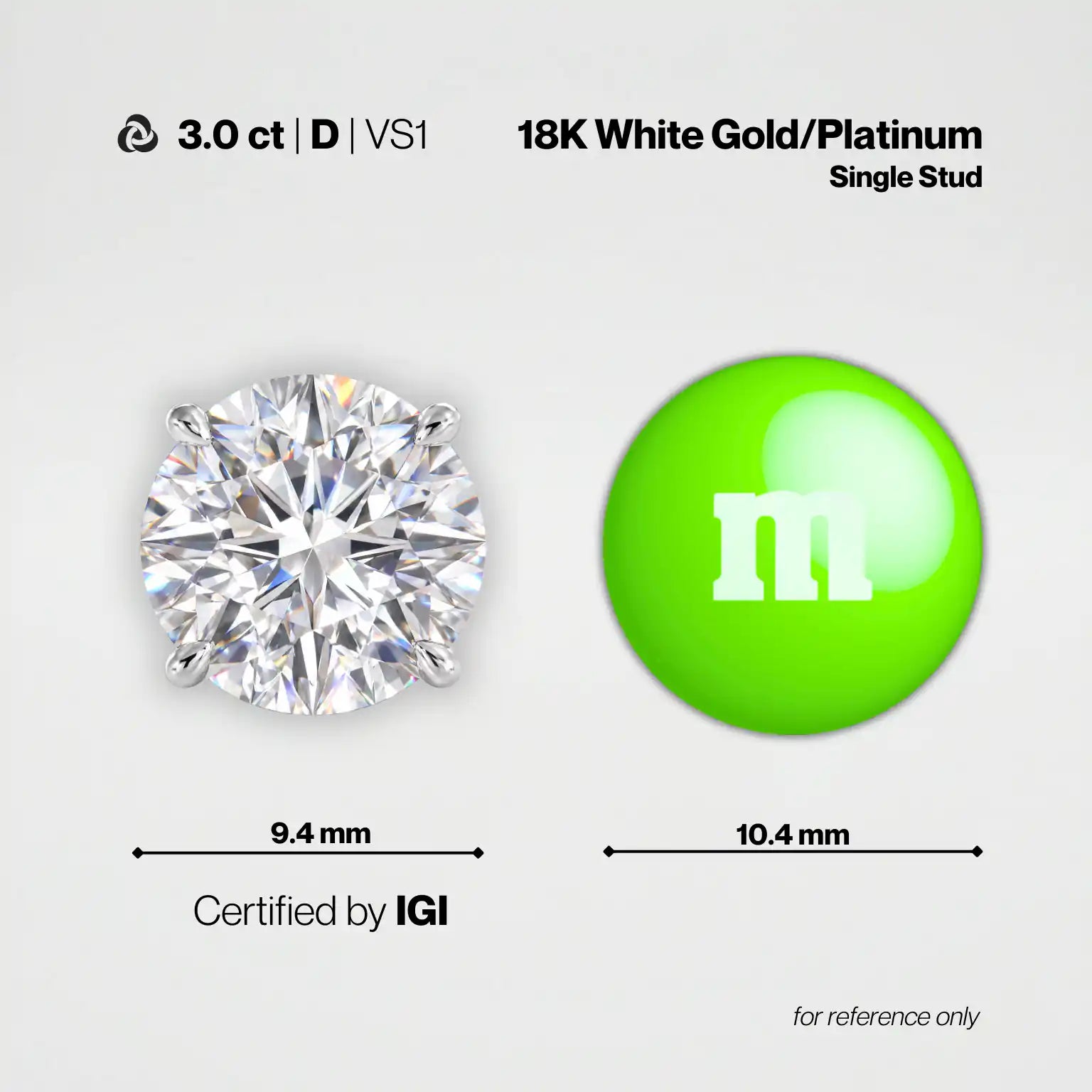 Statement「昭告」奢華大克拉單鑽耳釘 // Statement Diamond Solitaire Studs