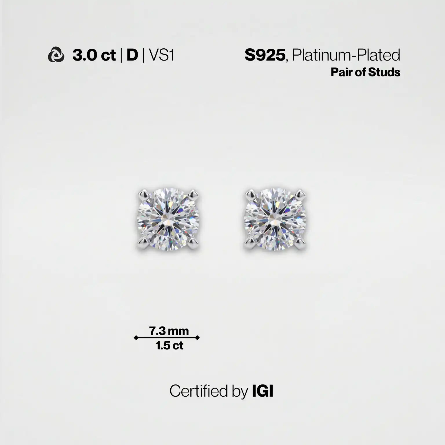 Lab-Grown Diamond Stud Earrings | IGI Certified | Carat Club Co. - Carat Club Co.