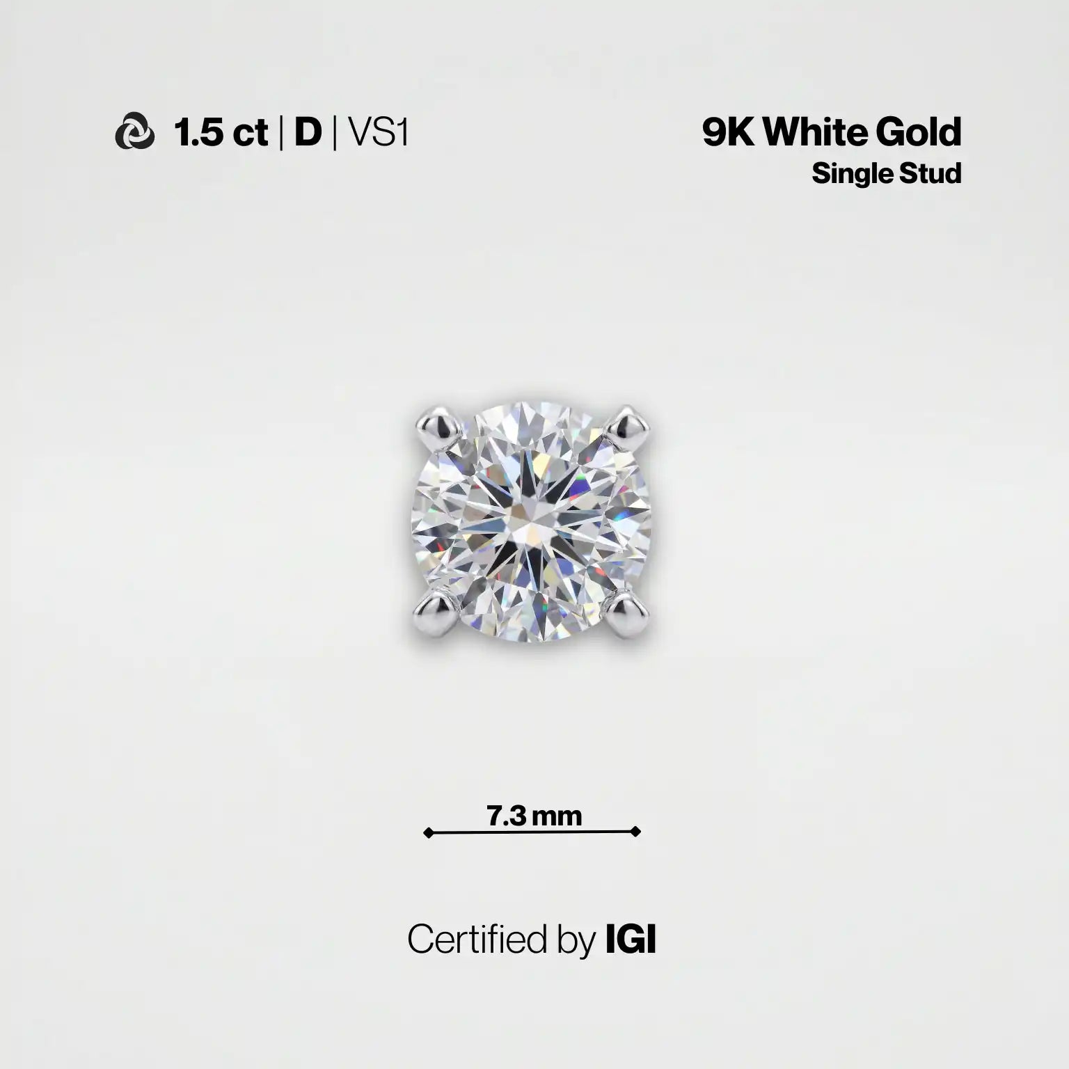 Lab-Grown Diamond Stud Earrings | IGI Certified | Carat Club Co. - Carat Club Co.