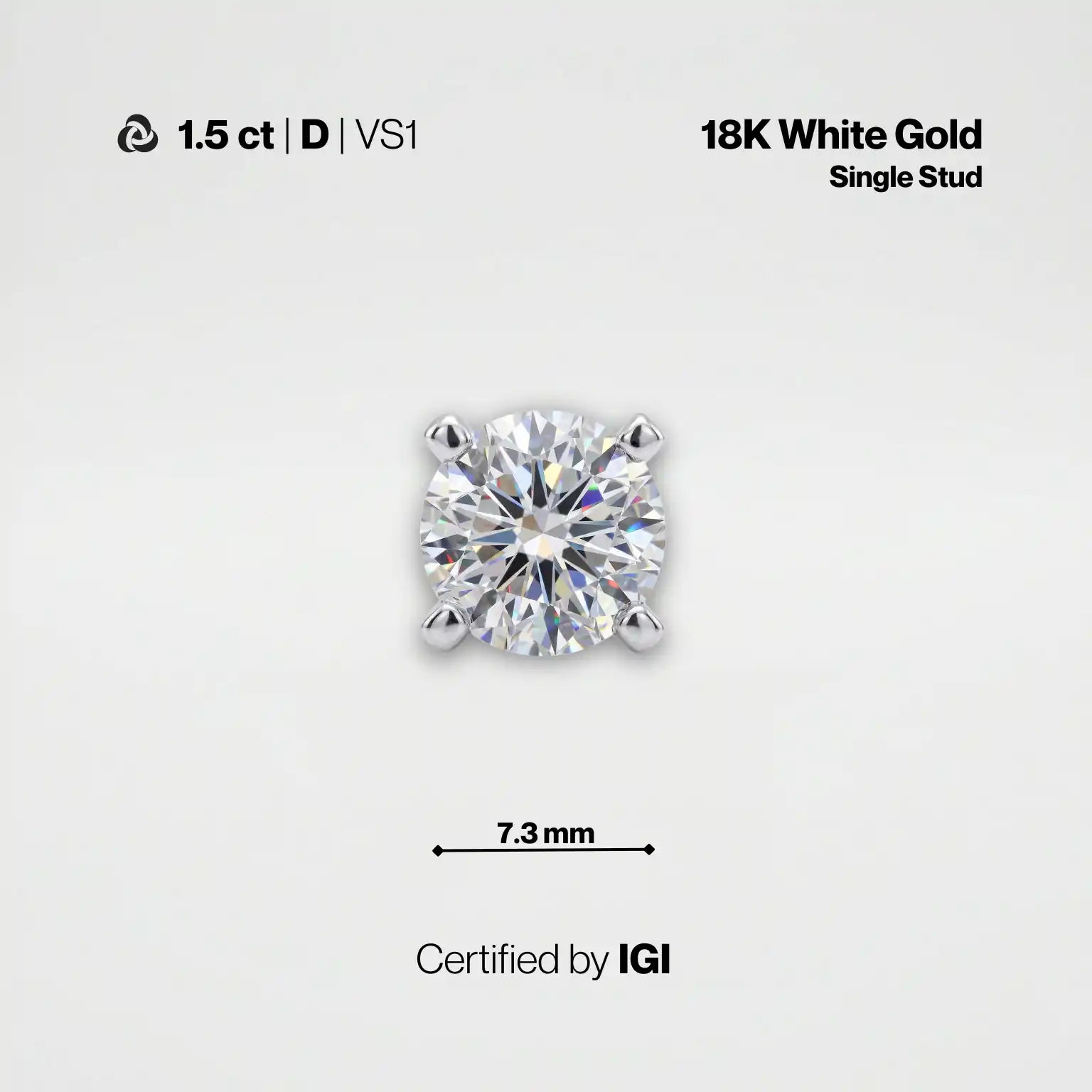Lab-Grown Diamond Stud Earrings | IGI Certified | Carat Club Co. - Carat Club Co.