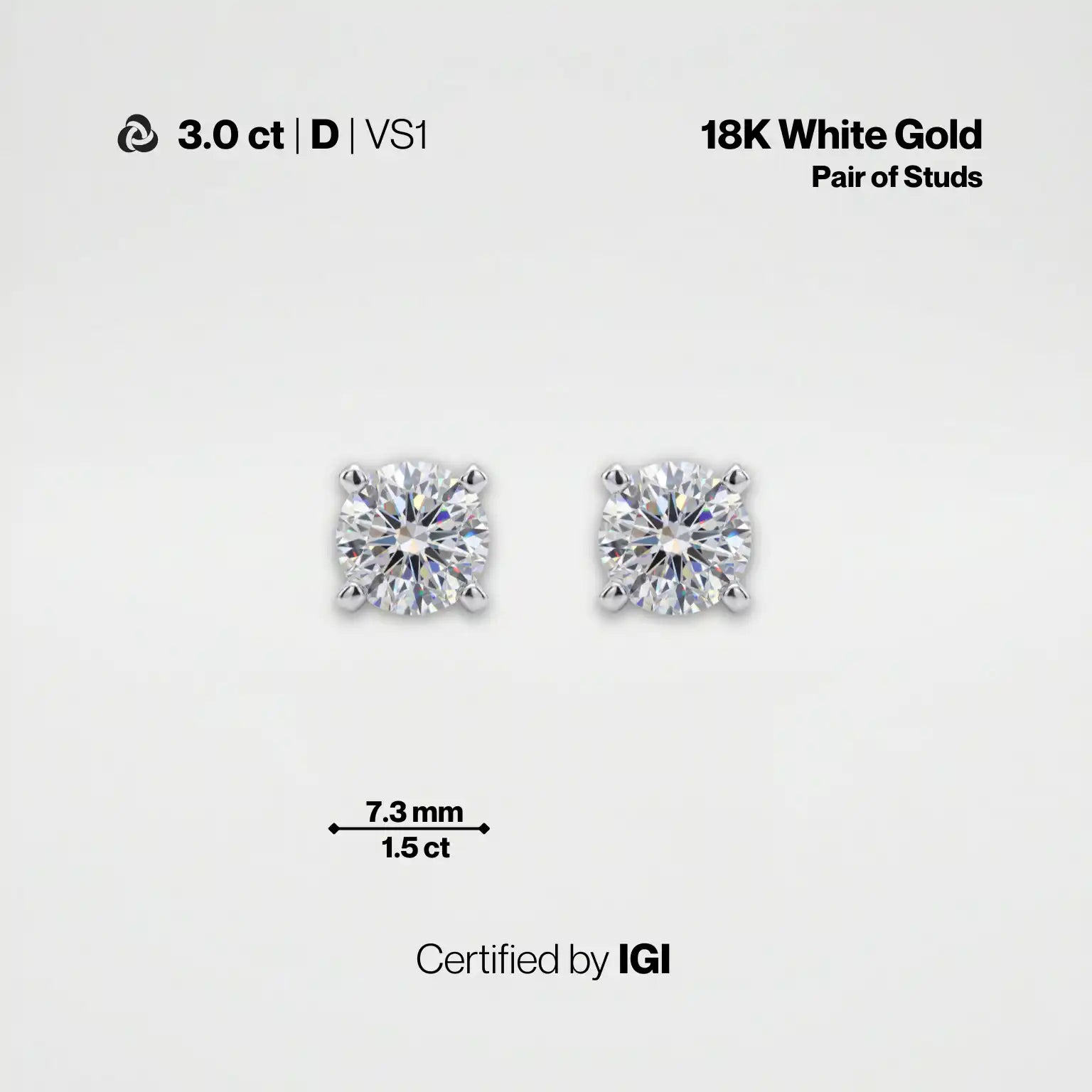 Lab-Grown Diamond Stud Earrings | IGI Certified | Carat Club Co. - Carat Club Co.