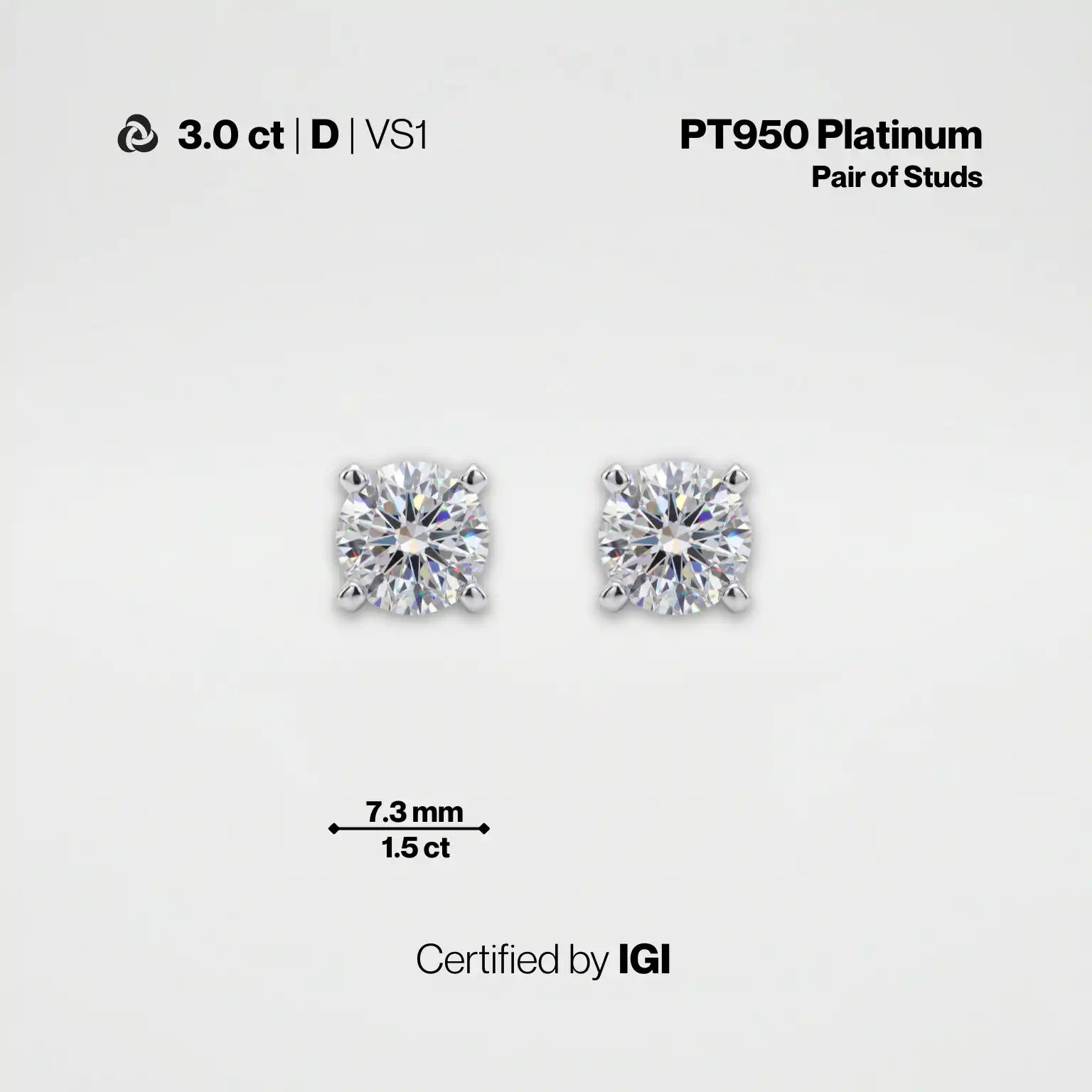 Lab-Grown Diamond Stud Earrings | IGI Certified | Carat Club Co. - Carat Club Co.