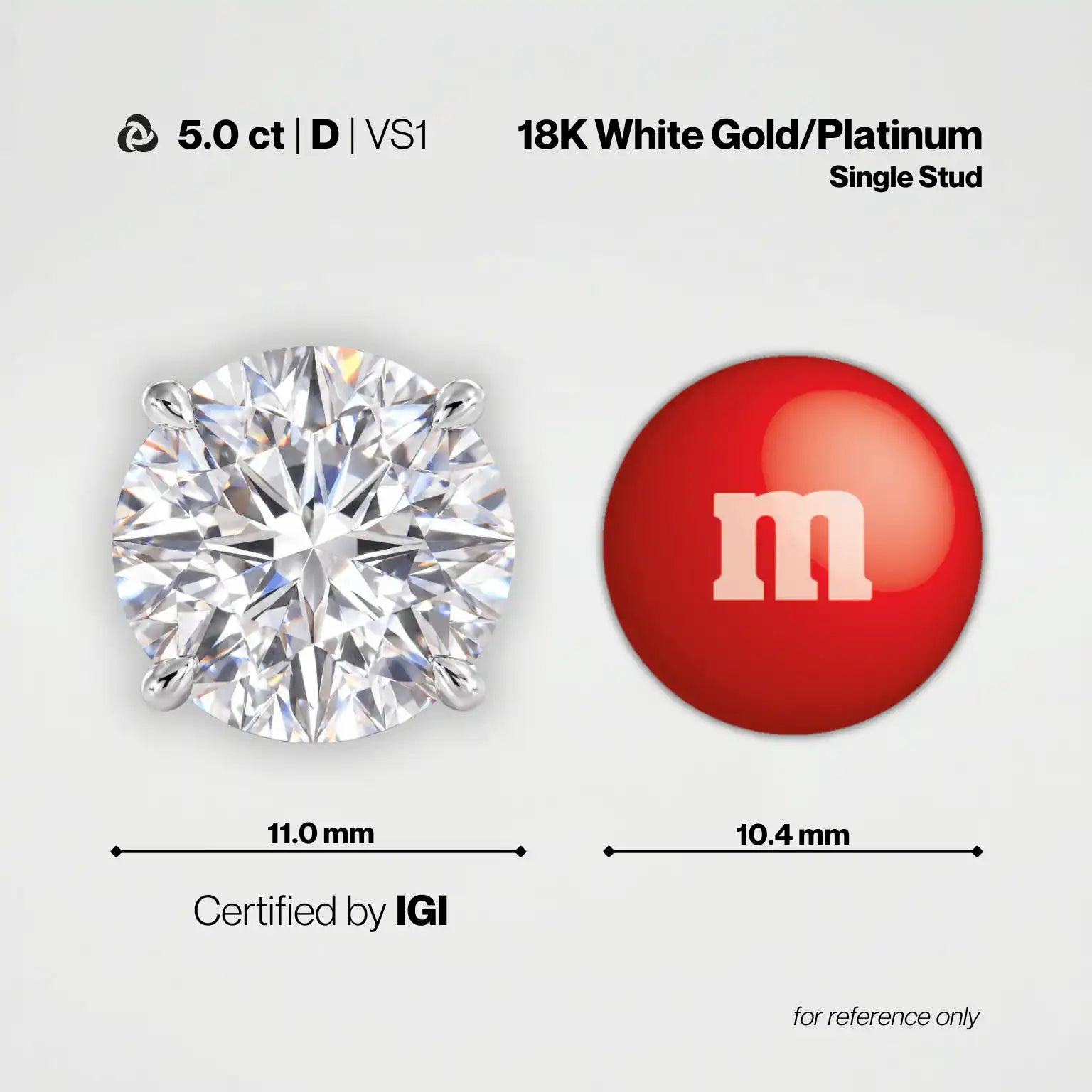 Statement「昭告」奢華大克拉單鑽耳釘 // Statement Diamond Solitaire Studs