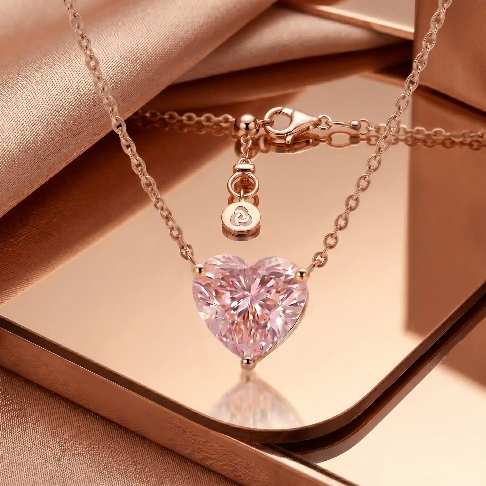 2ct Lab - Grown Fancy Pink Diamond Sweetheart Pendant Necklace | IGI Certified | Carat Club Co. - Carat Club Co.
