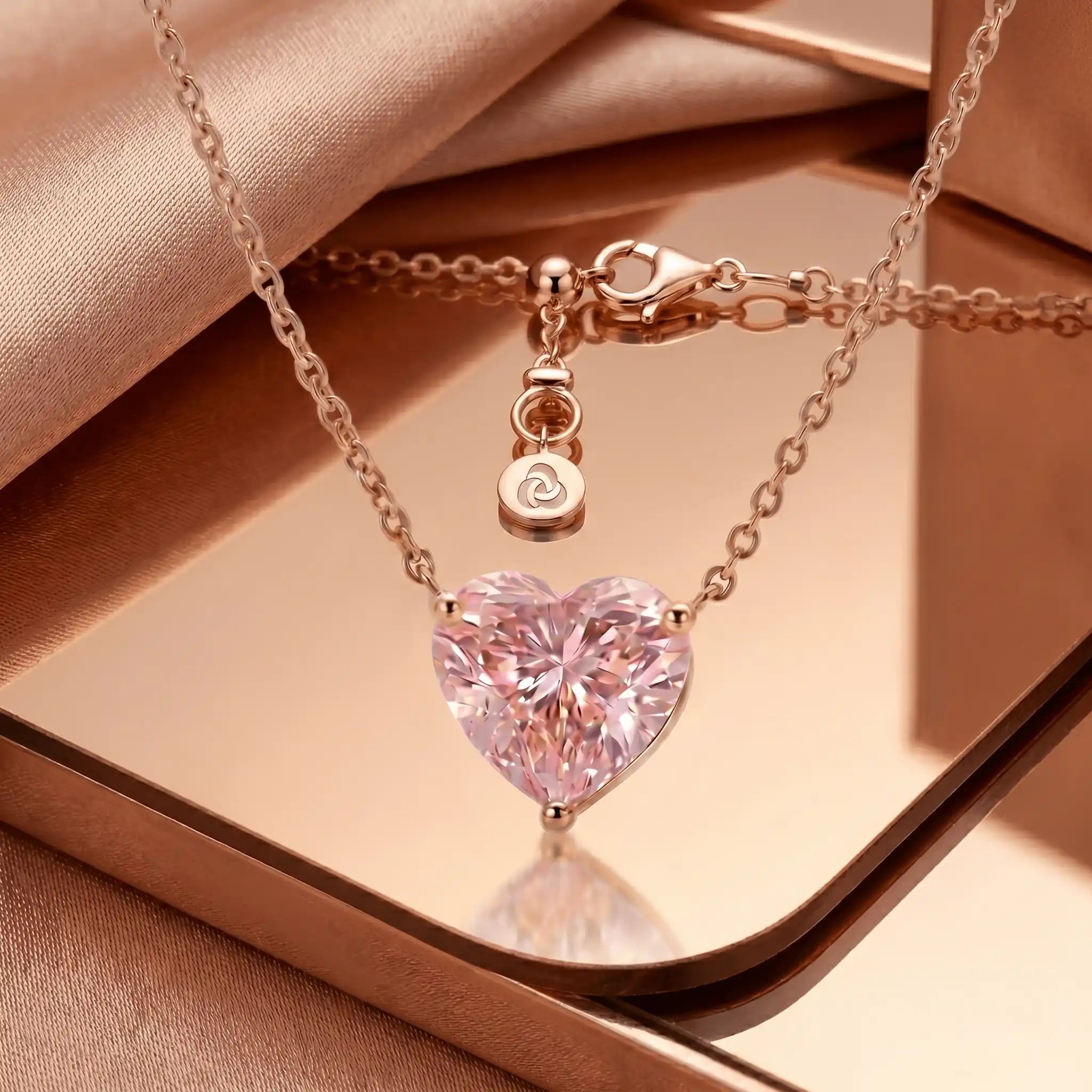 2ct Lab - Grown Fancy Pink Diamond Sweetheart Pendant Necklace | IGI Certified | Carat Club Co. - Carat Club Co.