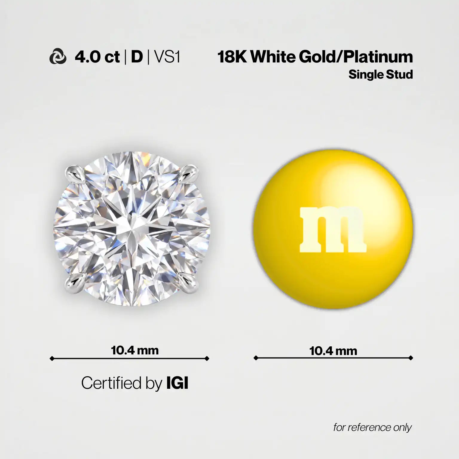 Statement「昭告」奢華大克拉單鑽耳釘 // Statement Diamond Solitaire Studs