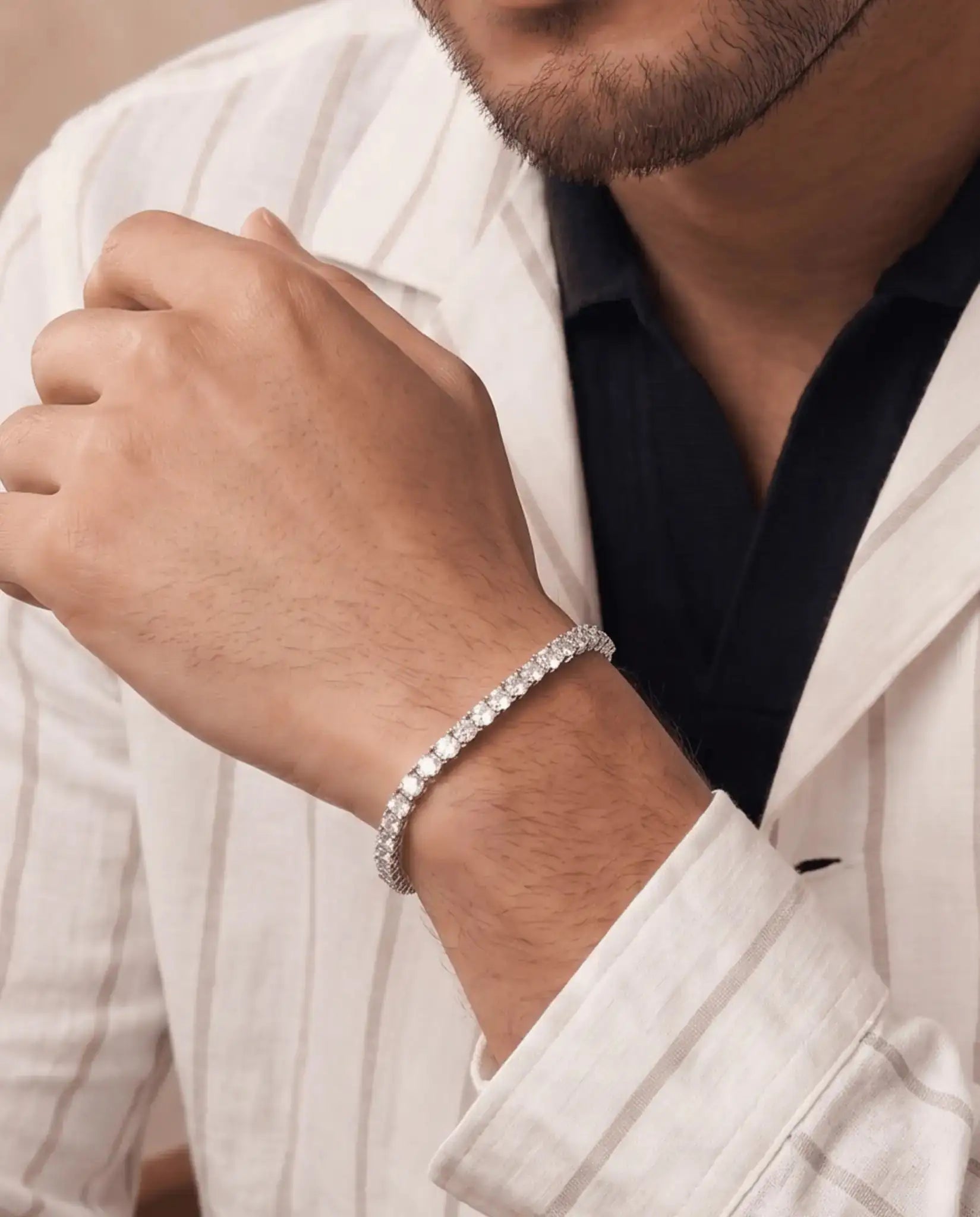 MEN Lab-Grown Diamond Tennis Bracelet | D Color VS1 Carat Club Co. Bracelet m3s0x4-xe.myshopify.com 0-05-1ct-lab-grown-diamond-tennis-bracelet-d-color-vs1-3-25-35ctw-copy    