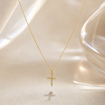 Axiom Diamond Cross Pendant Carat Club Co. Necklaces Carat Club Co. axiom-diamond-cross-pendant 18K Yellow Gold 18K Yellow Gold