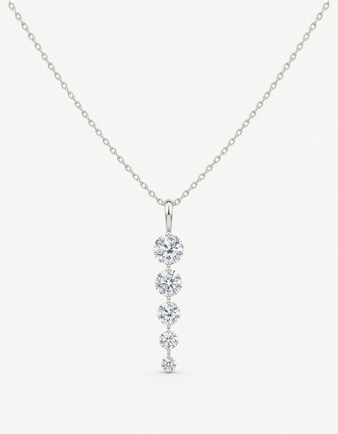 Rhapsody five-stone lab-grown diamond pendant necklace in PT950 platinum