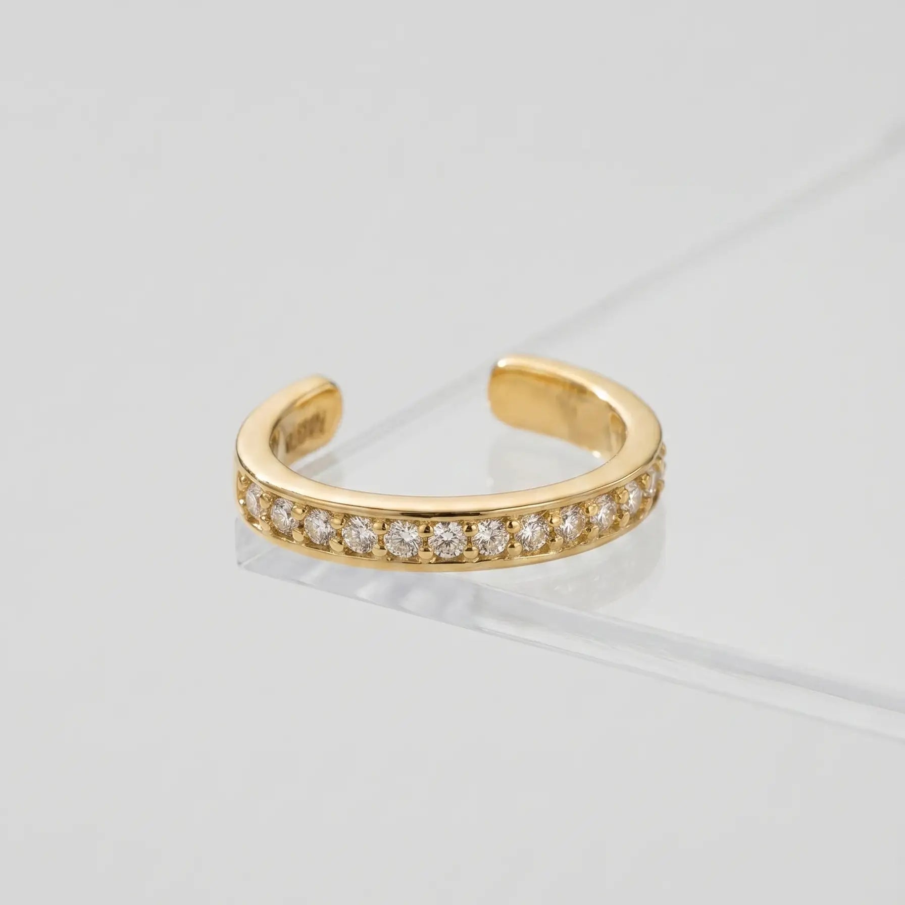 The Aura Linear Diamond Ear Cuff 9K Yellow Gold
