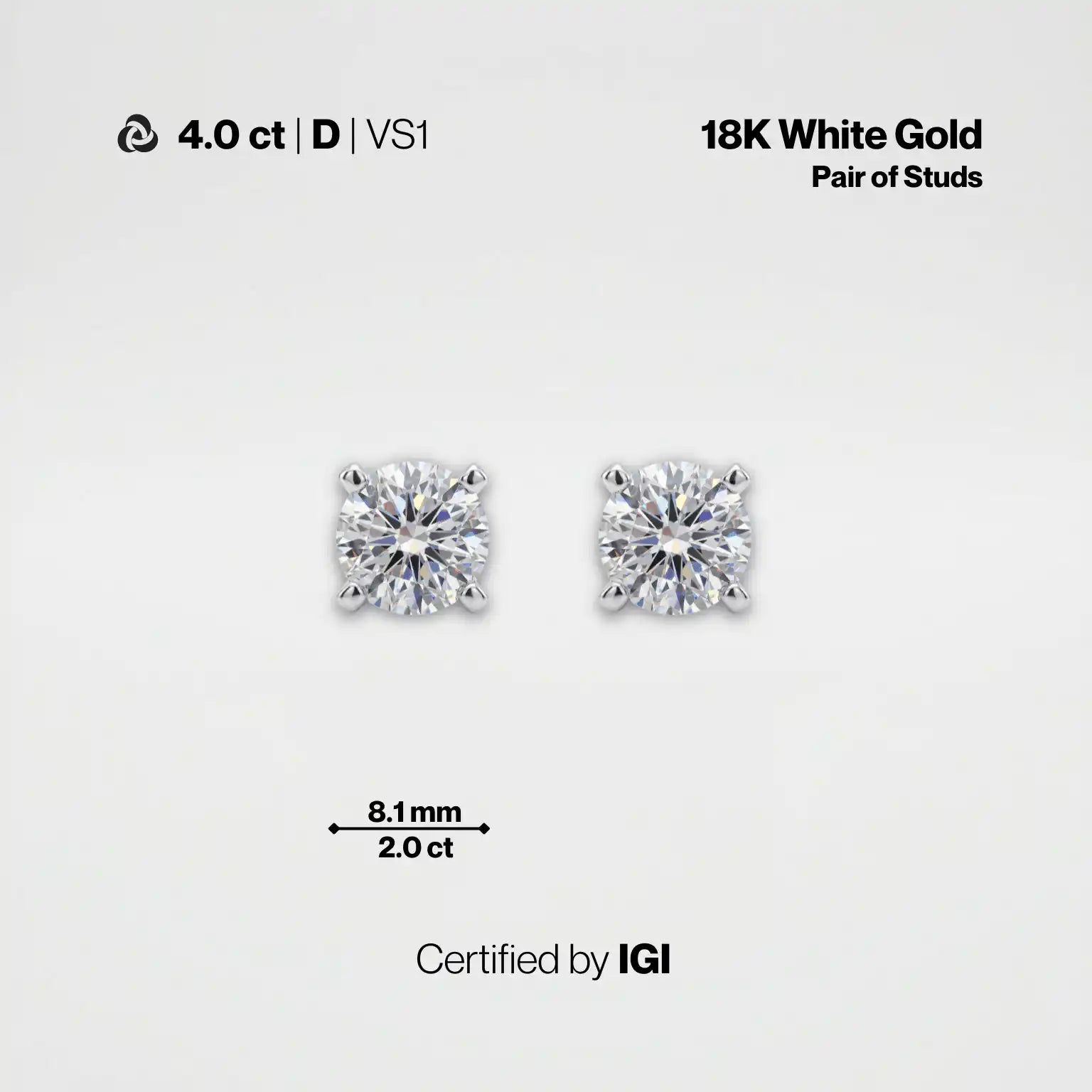 Lab-Grown Diamond Stud Earrings | IGI Certified | Carat Club Co. - Carat Club Co.