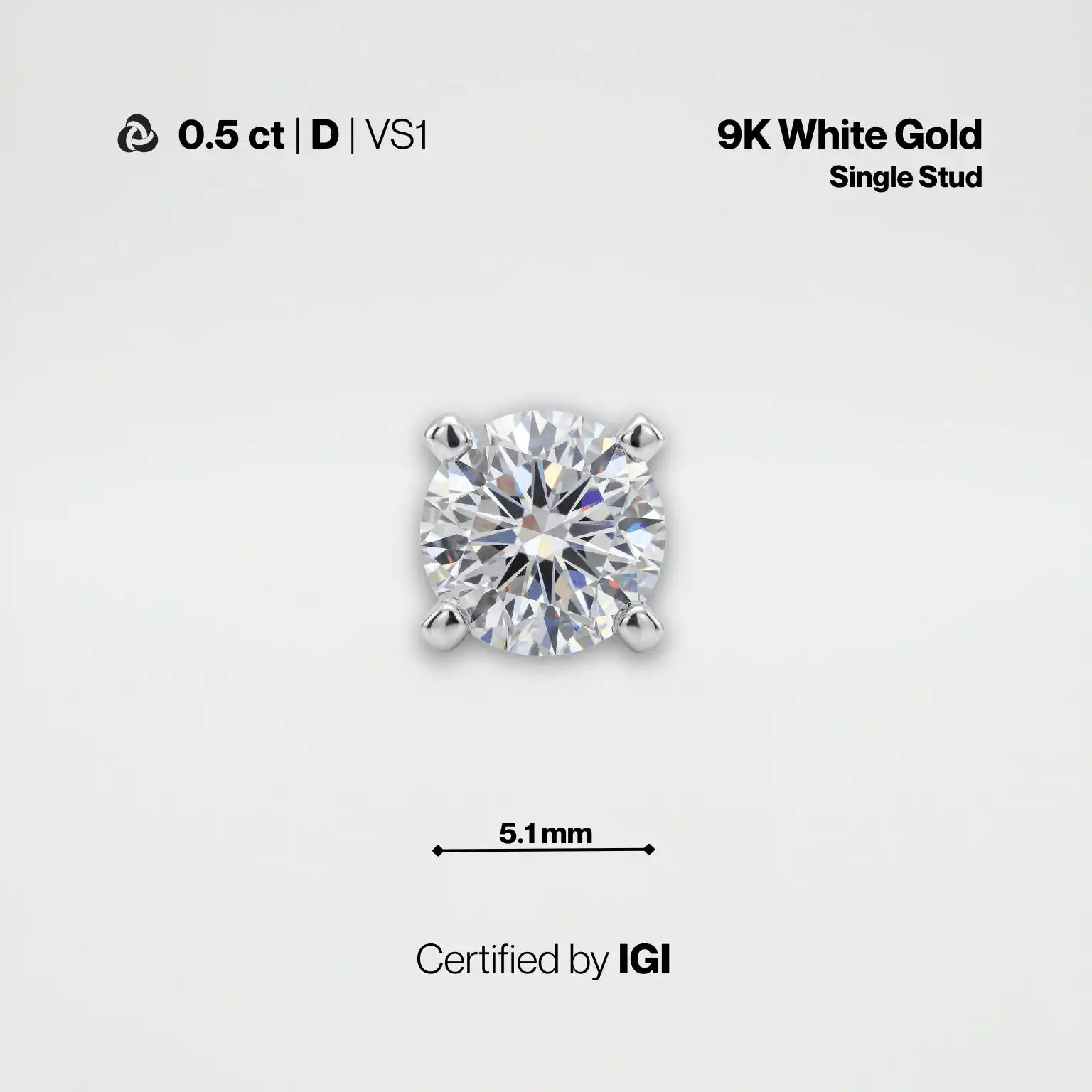 Lab-Grown Diamond Stud Earrings | IGI Certified | Carat Club Co. - Carat Club Co.