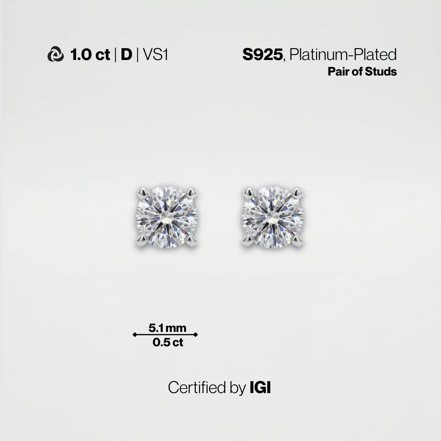 Lab-Grown Diamond Stud Earrings | IGI Certified | Carat Club Co. - Carat Club Co.