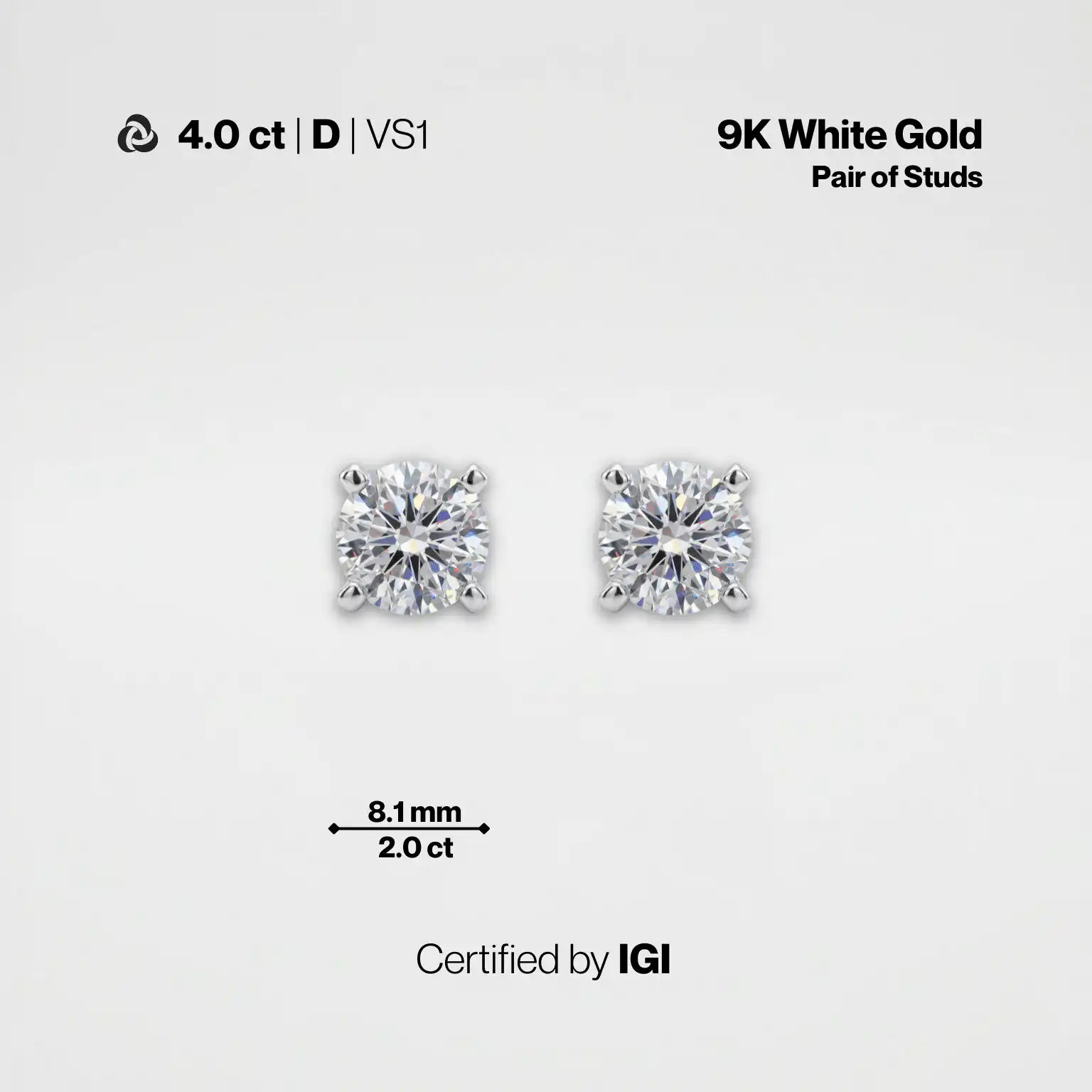 Lab-Grown Diamond Stud Earrings | IGI Certified | Carat Club Co. - Carat Club Co.