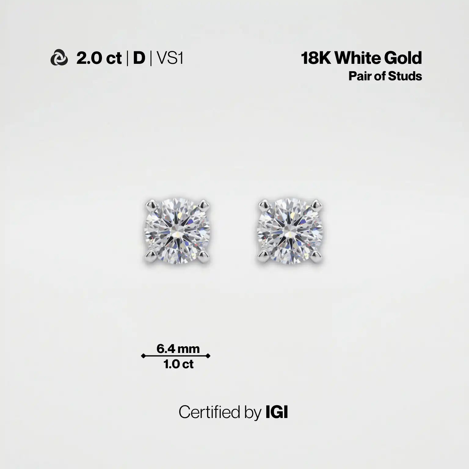 Lab-Grown Diamond Stud Earrings | IGI Certified | Carat Club Co. - Carat Club Co.