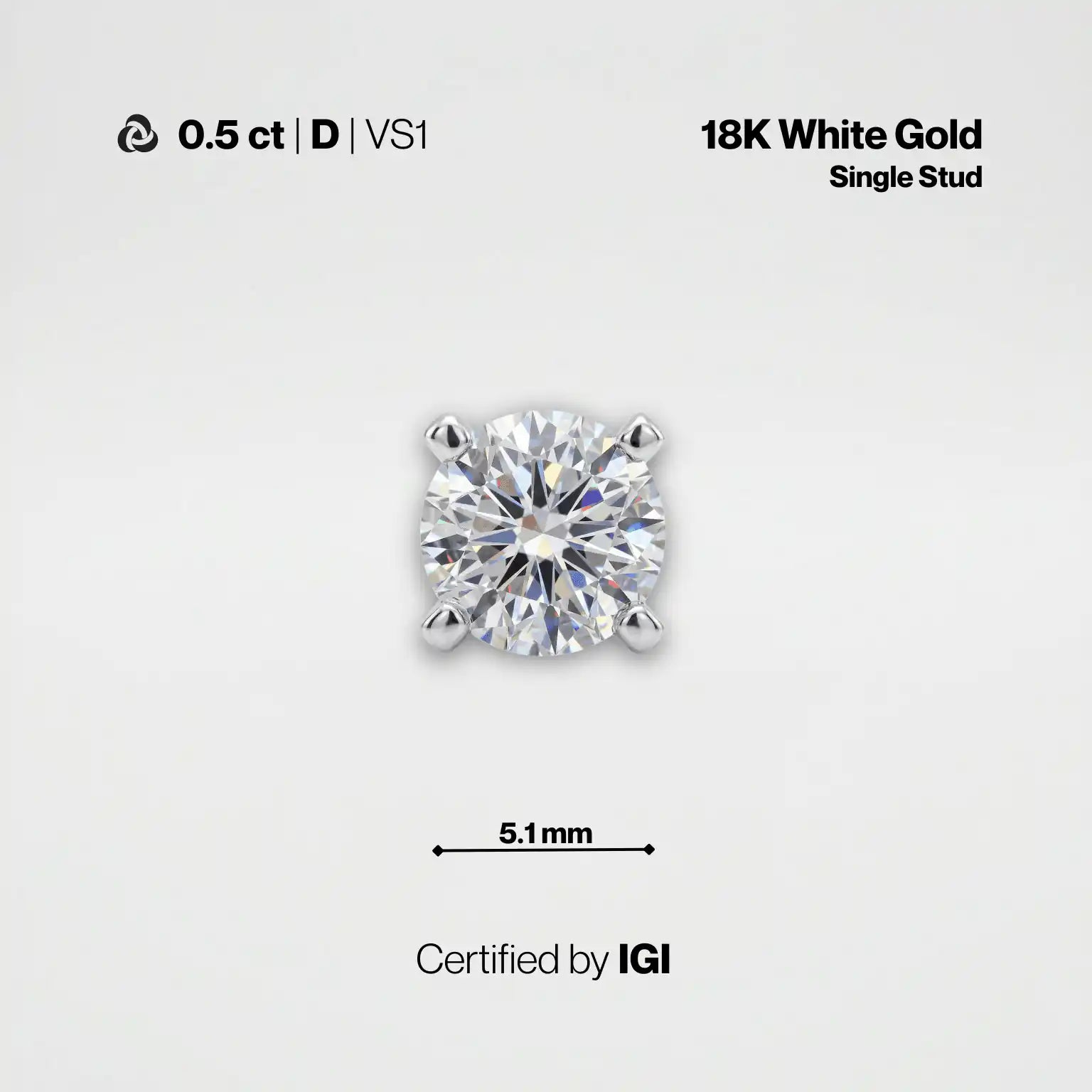 Lab-Grown Diamond Stud Earrings | IGI Certified | Carat Club Co. - Carat Club Co.