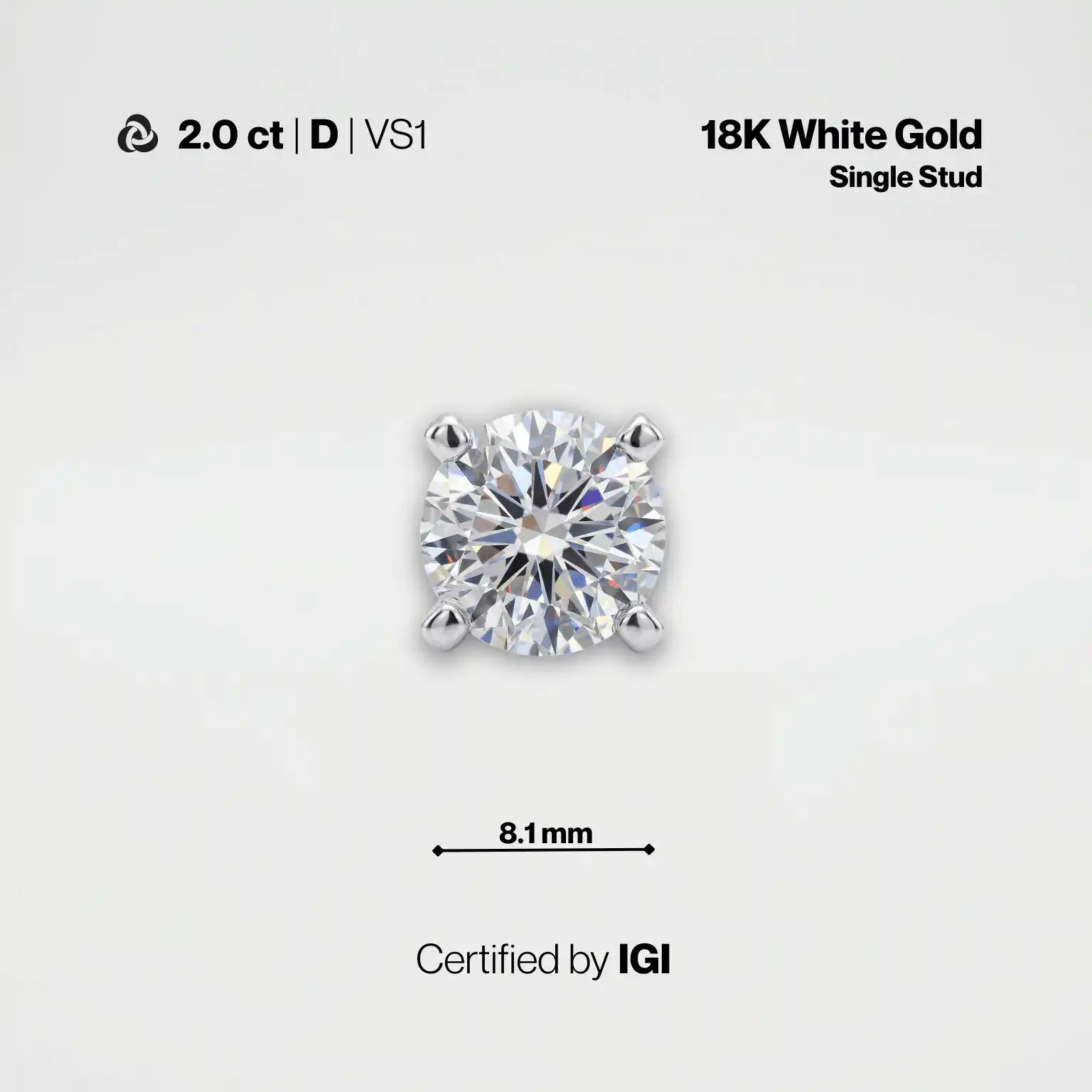Lab-Grown Diamond Stud Earrings | IGI Certified | Carat Club Co. - Carat Club Co.