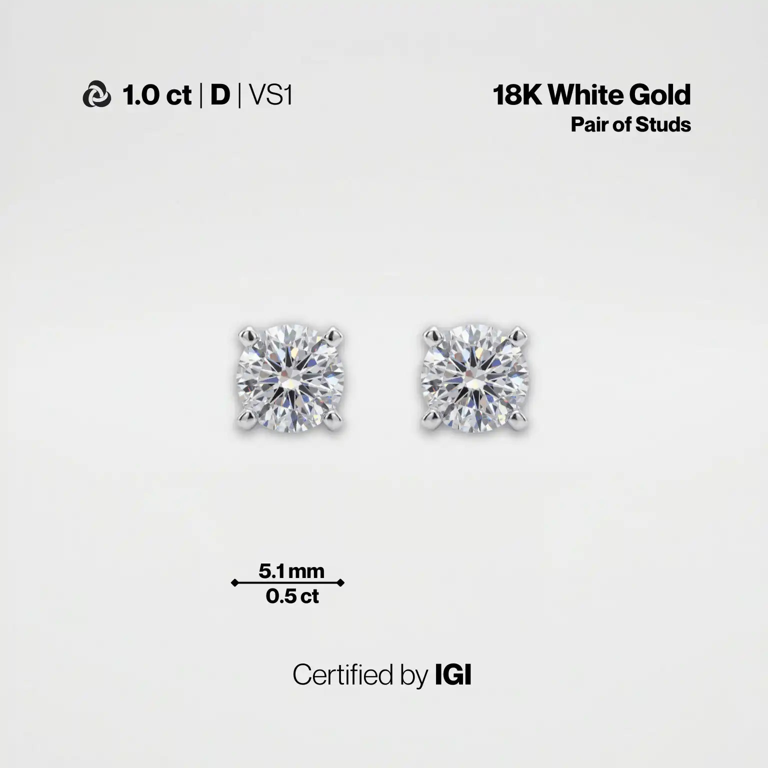 Lab-Grown Diamond Stud Earrings | IGI Certified | Carat Club Co. - Carat Club Co.