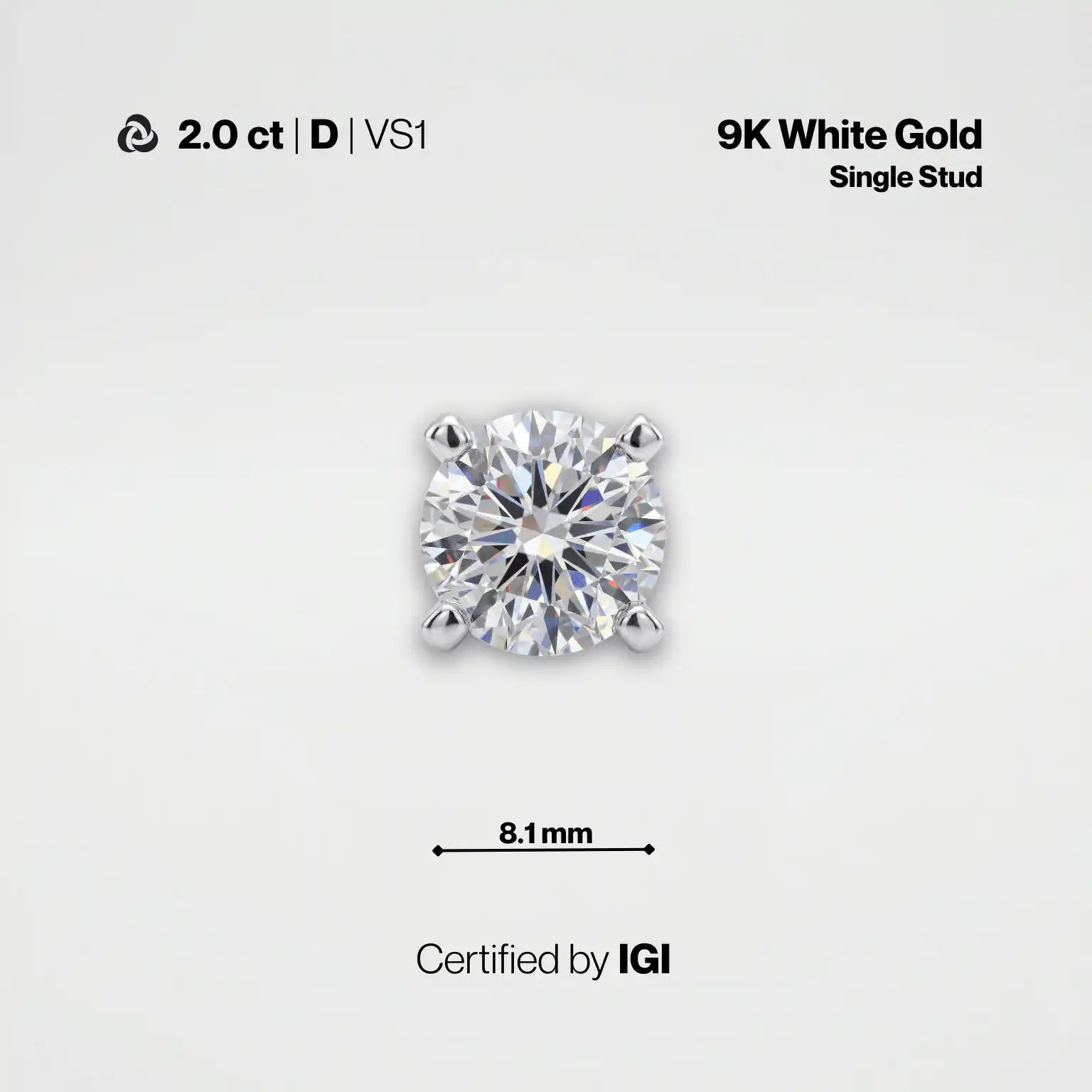 Lab-Grown Diamond Stud Earrings | IGI Certified | Carat Club Co. - Carat Club Co.