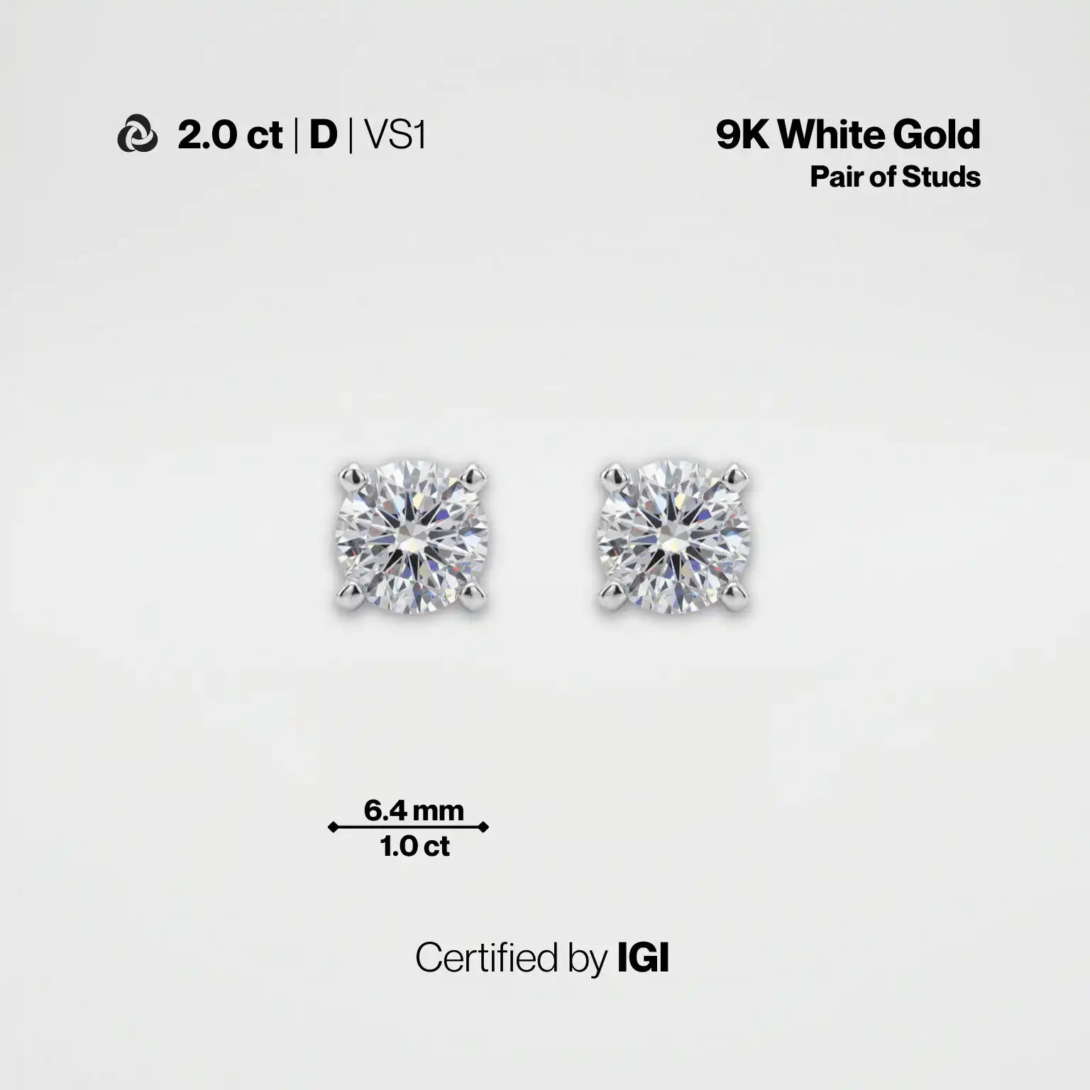 Lab-Grown Diamond Stud Earrings | IGI Certified | Carat Club Co. - Carat Club Co.