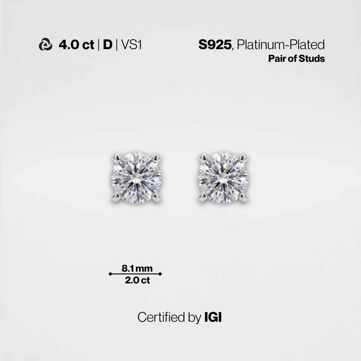 Lab-Grown Diamond Stud Earrings | IGI Certified | Carat Club Co. - Carat Club Co.