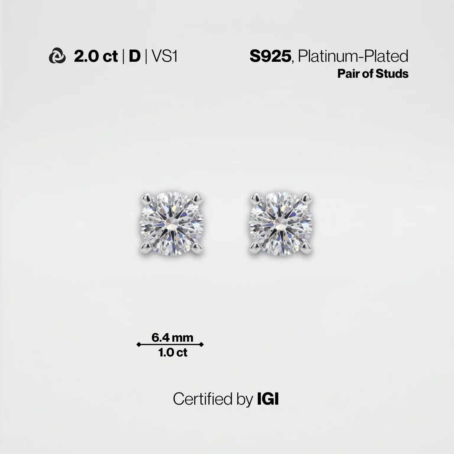 Lab-Grown Diamond Stud Earrings | IGI Certified | Carat Club Co. - Carat Club Co.