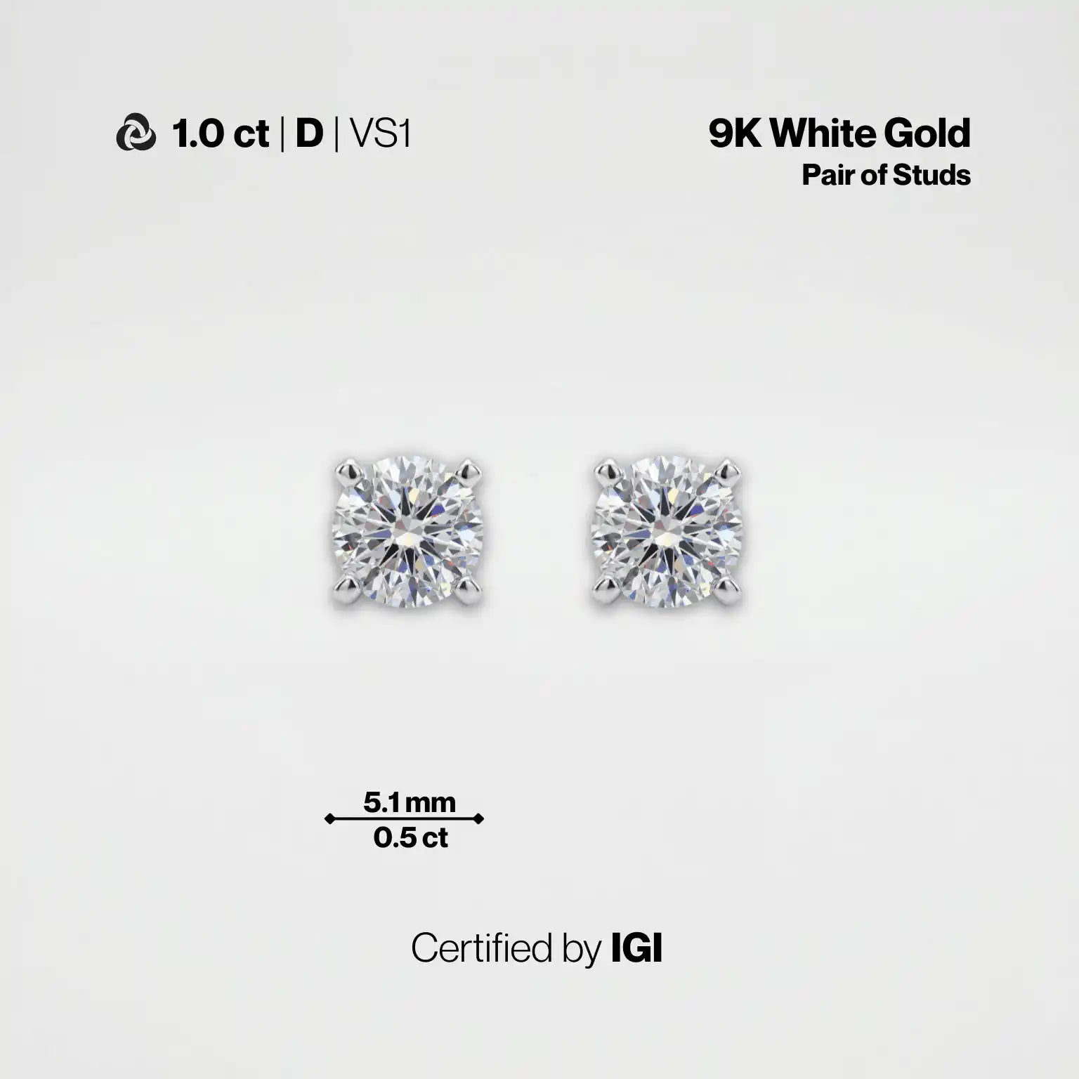 Lab-Grown Diamond Stud Earrings | IGI Certified | Carat Club Co. - Carat Club Co.