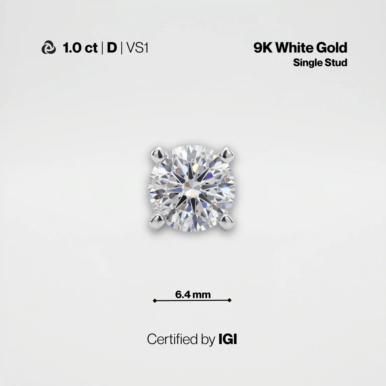 Lab-Grown Diamond Stud Earrings | IGI Certified | Carat Club Co. - Carat Club Co.