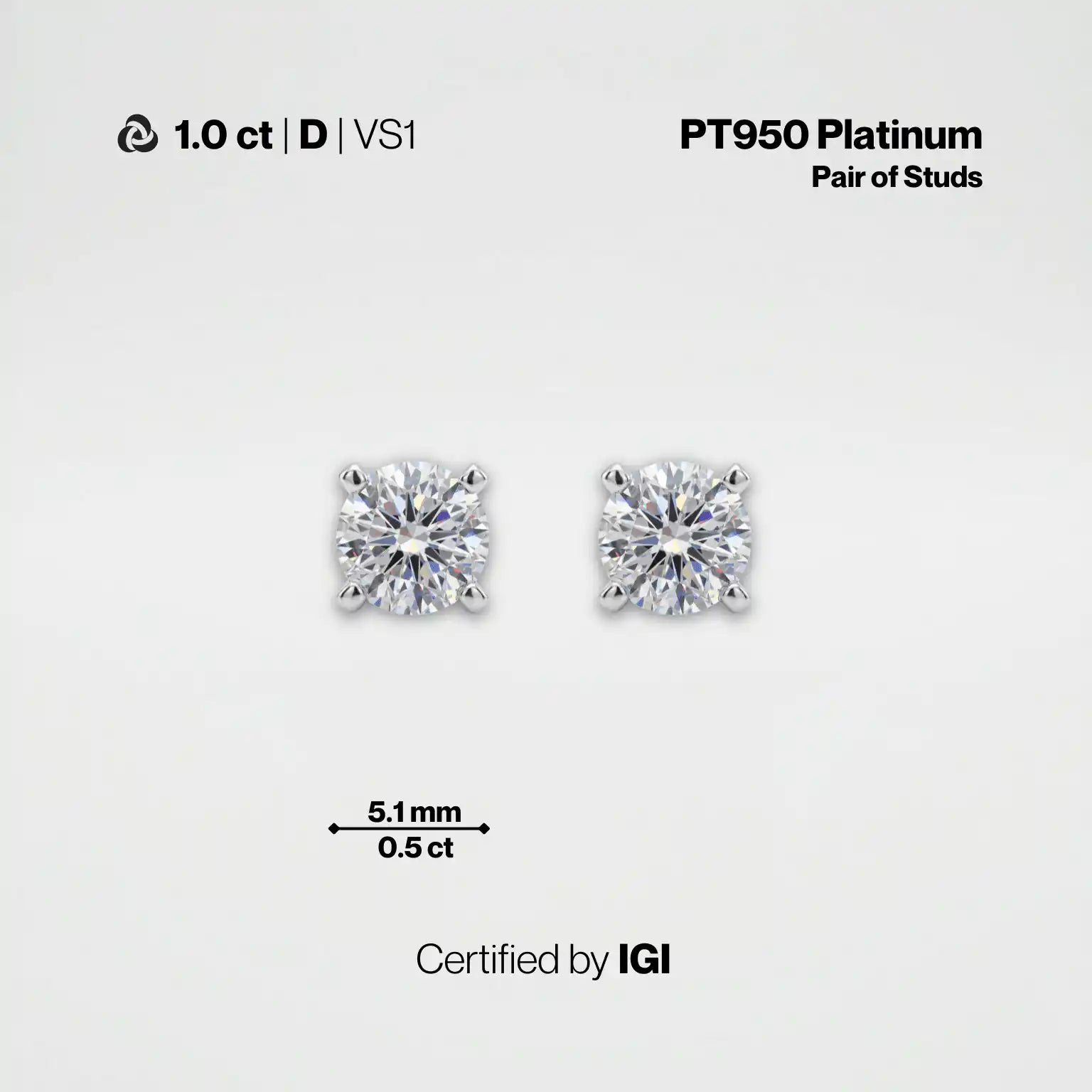 Lab-Grown Diamond Stud Earrings | IGI Certified | Carat Club Co. - Carat Club Co.